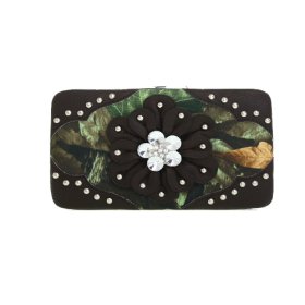 Brown Camouflage Leaves & Trees Wallet